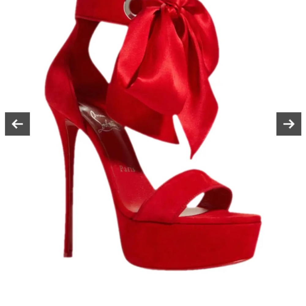 Christian Louboutin Red Bow Platform Heels